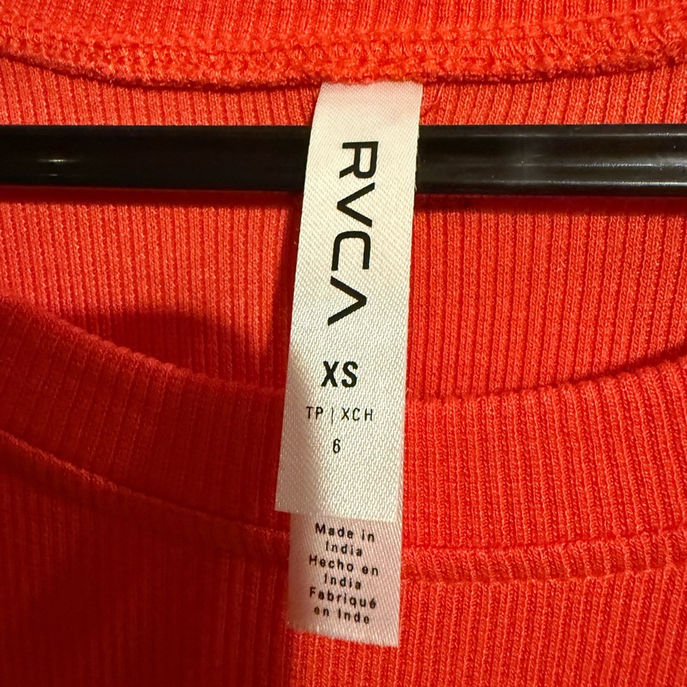 NWT RCVA bright orange-more orange than red short sleeve dress w open lower back - Picture 7 of 10